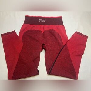 PINK‎ Victoria's Secret Women Two-Tone Red Leggings Size Large